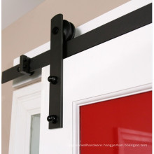 Black rustic sliding wood barn door hardware double roller sliding track kit